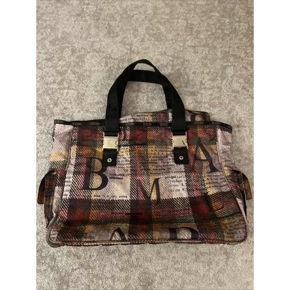Gwen Stefani L.A.M.B. LeSportsac Tote Shoulder Bag Purse Tattoo Donegal Plaid